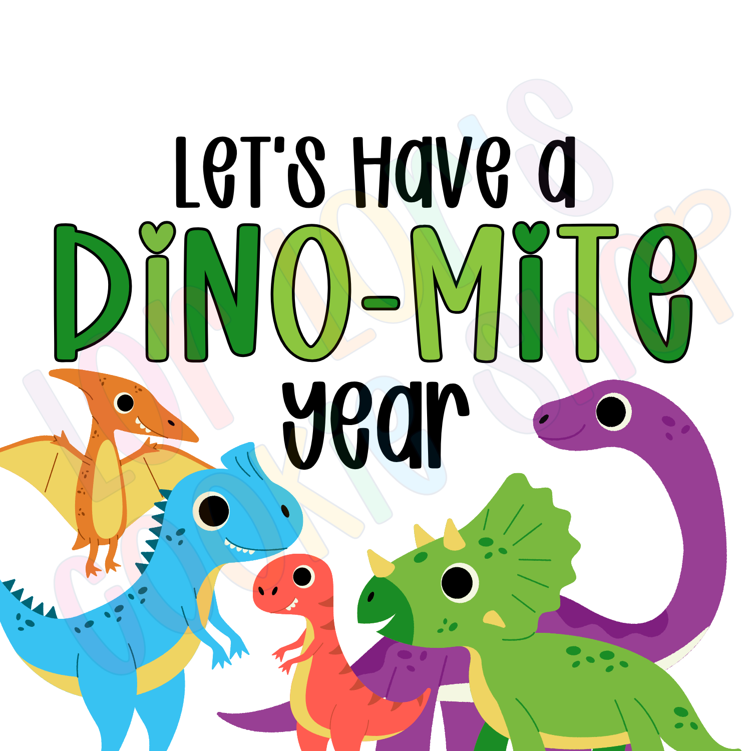 Dino-Mite Year - 2 Inch Square Tag