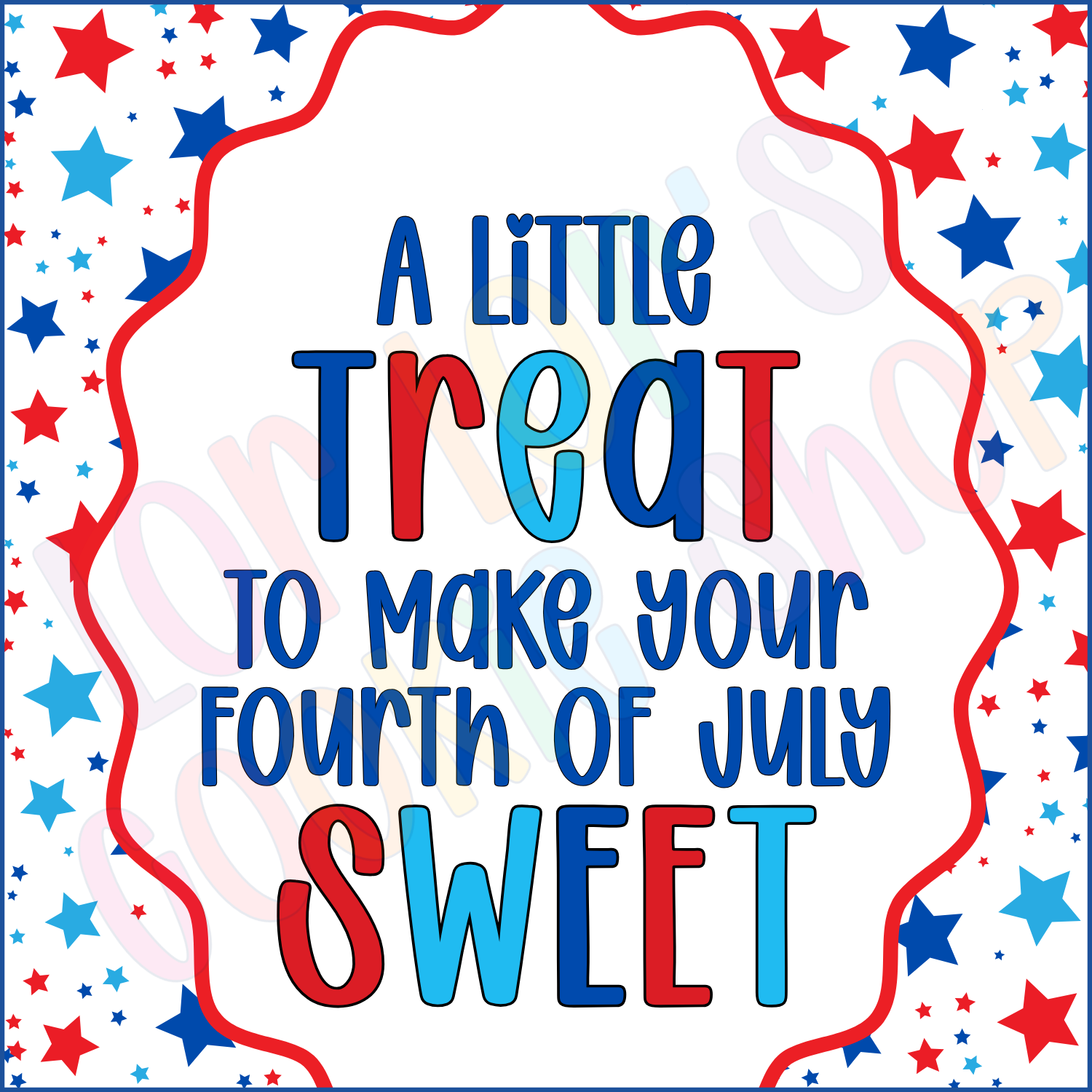 A Little Treat to Make Your 4th of July Sweet- 2 Inch Square Tag