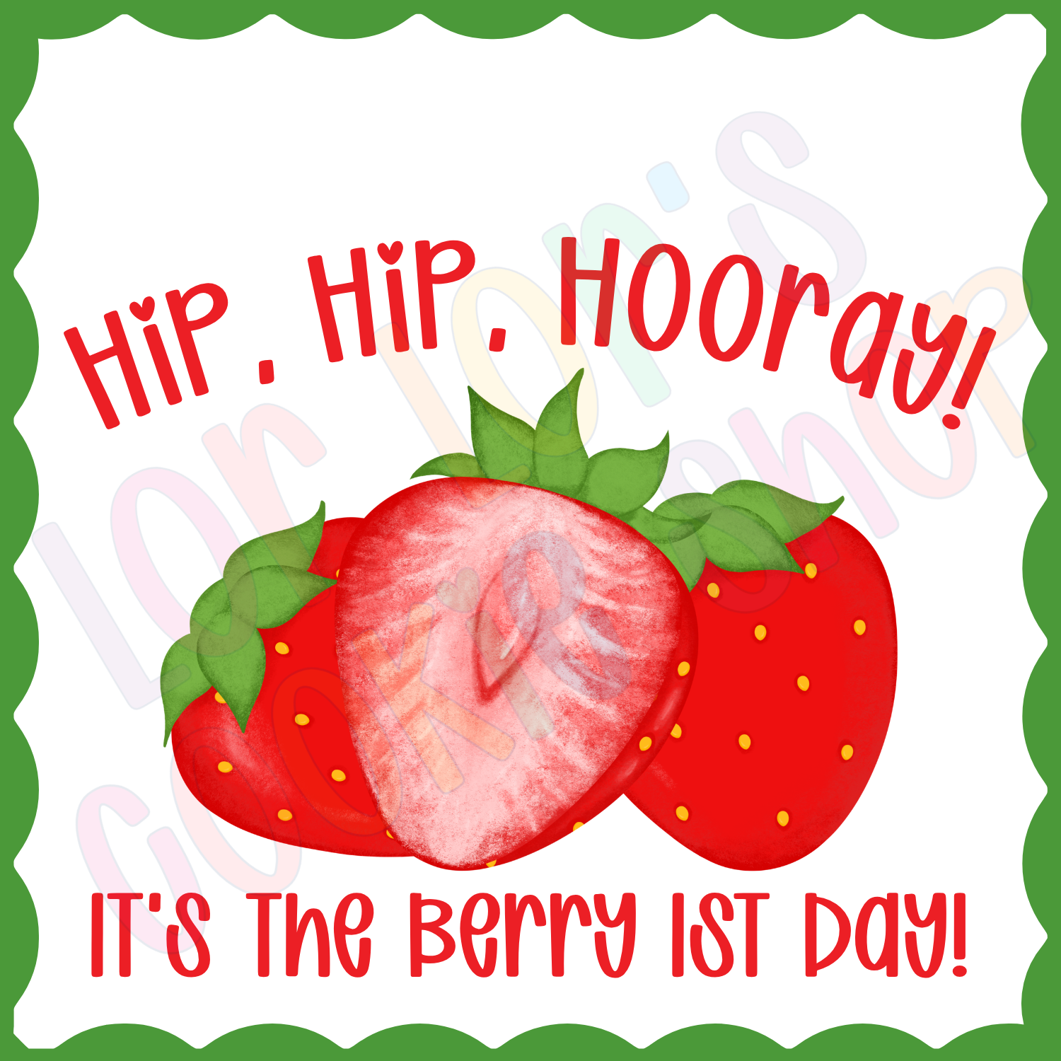 Berry First Day - 2 Inch Square Tag