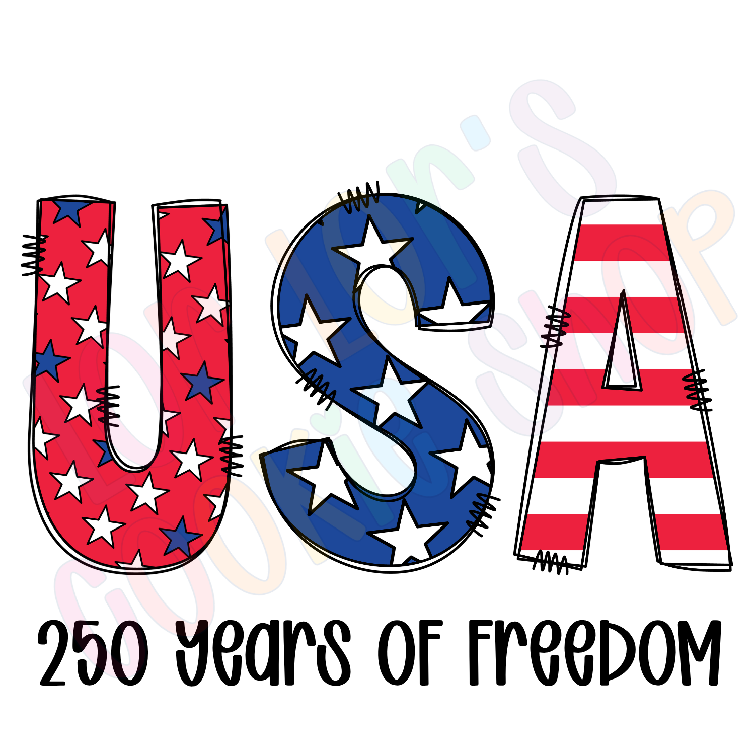 250 Years of Freedom- 2 Inch Square Tag