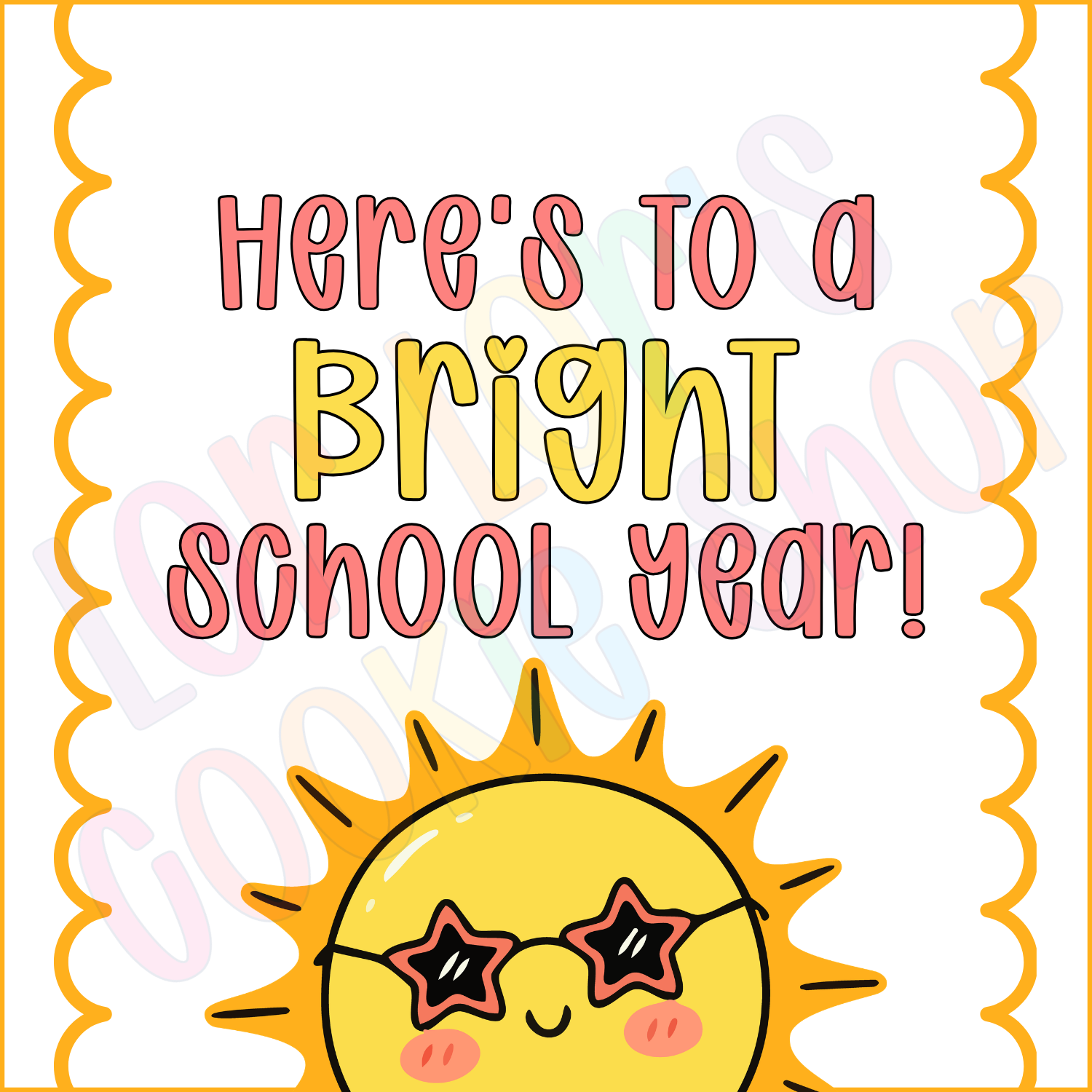 Bright School Year- 2 Inch Square Tag
