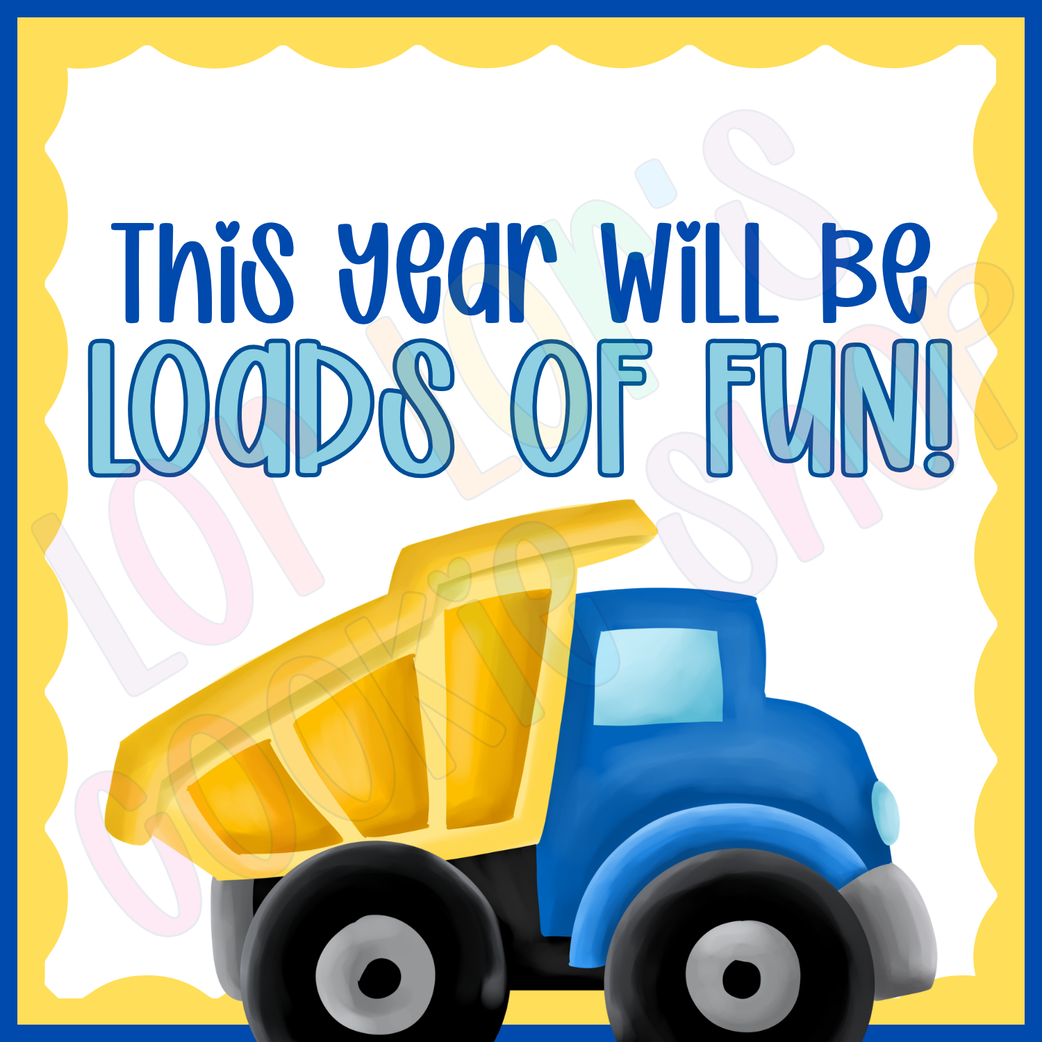 Loads of Fun School Tag- 2 Inch Square Tag