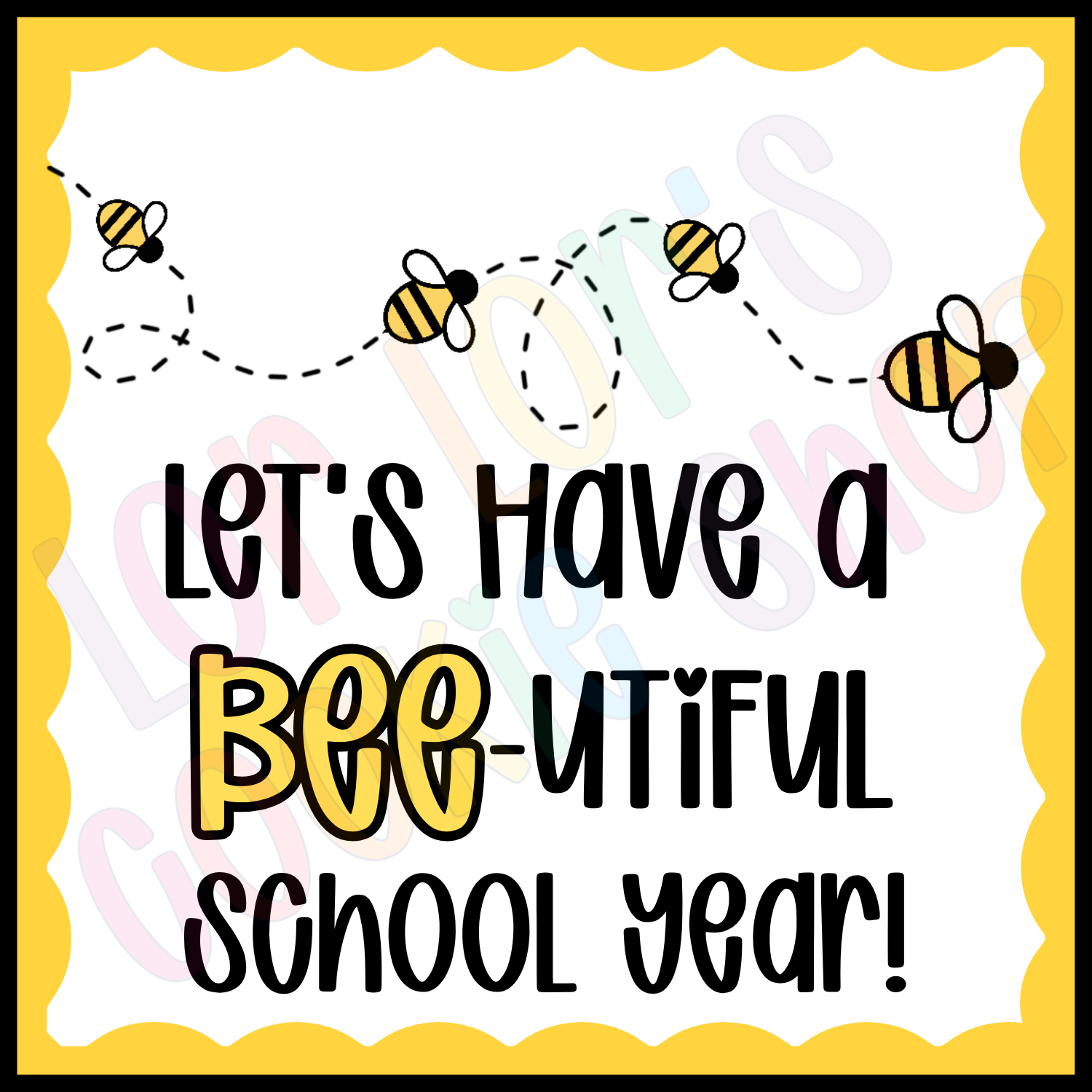 Bee-utiful First Day - 2 Inch Square Tag