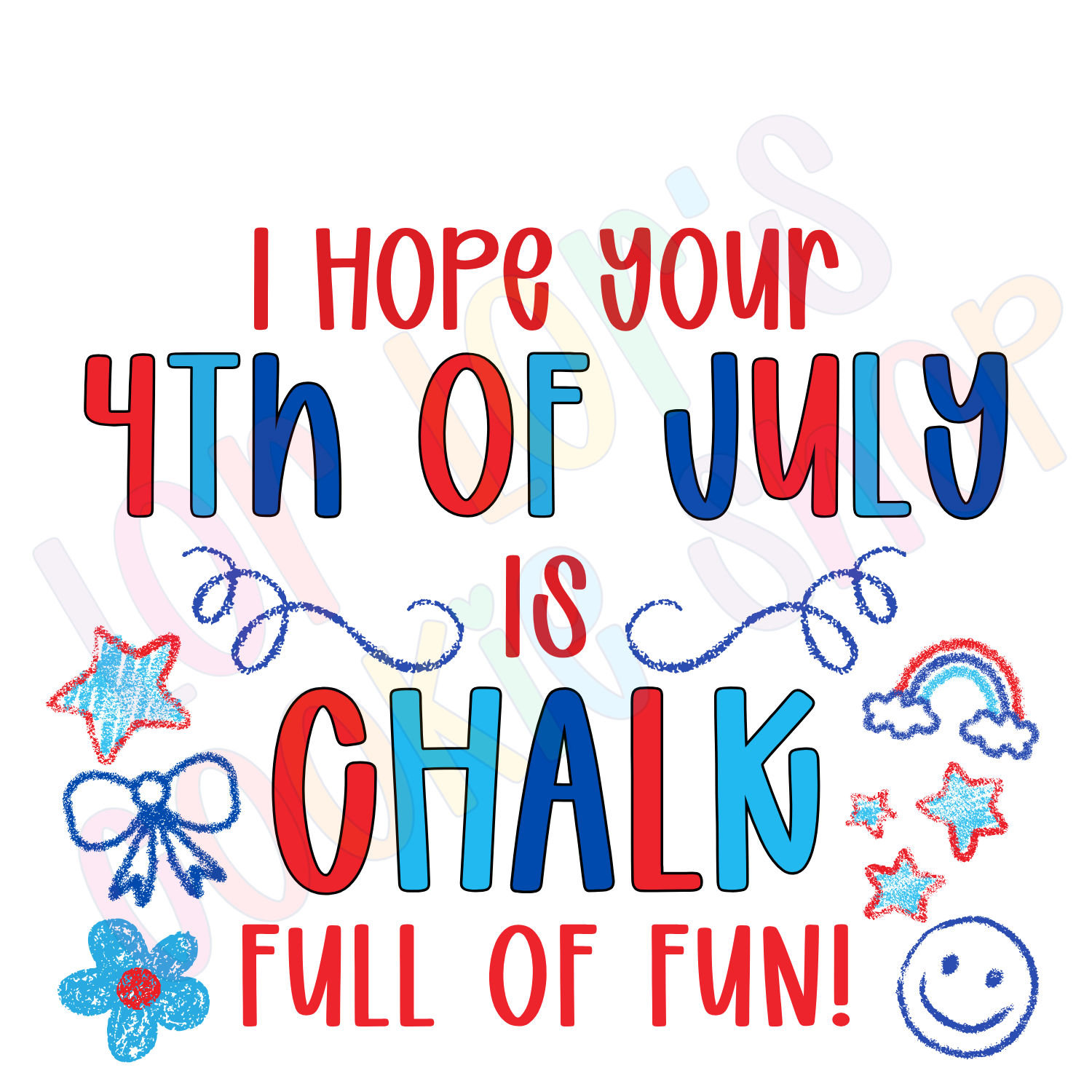 4th of July Chalk Full of Fun! - 2 Inch Square Tag