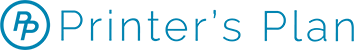 Printer's Plan logo with a blue circular icon and black text