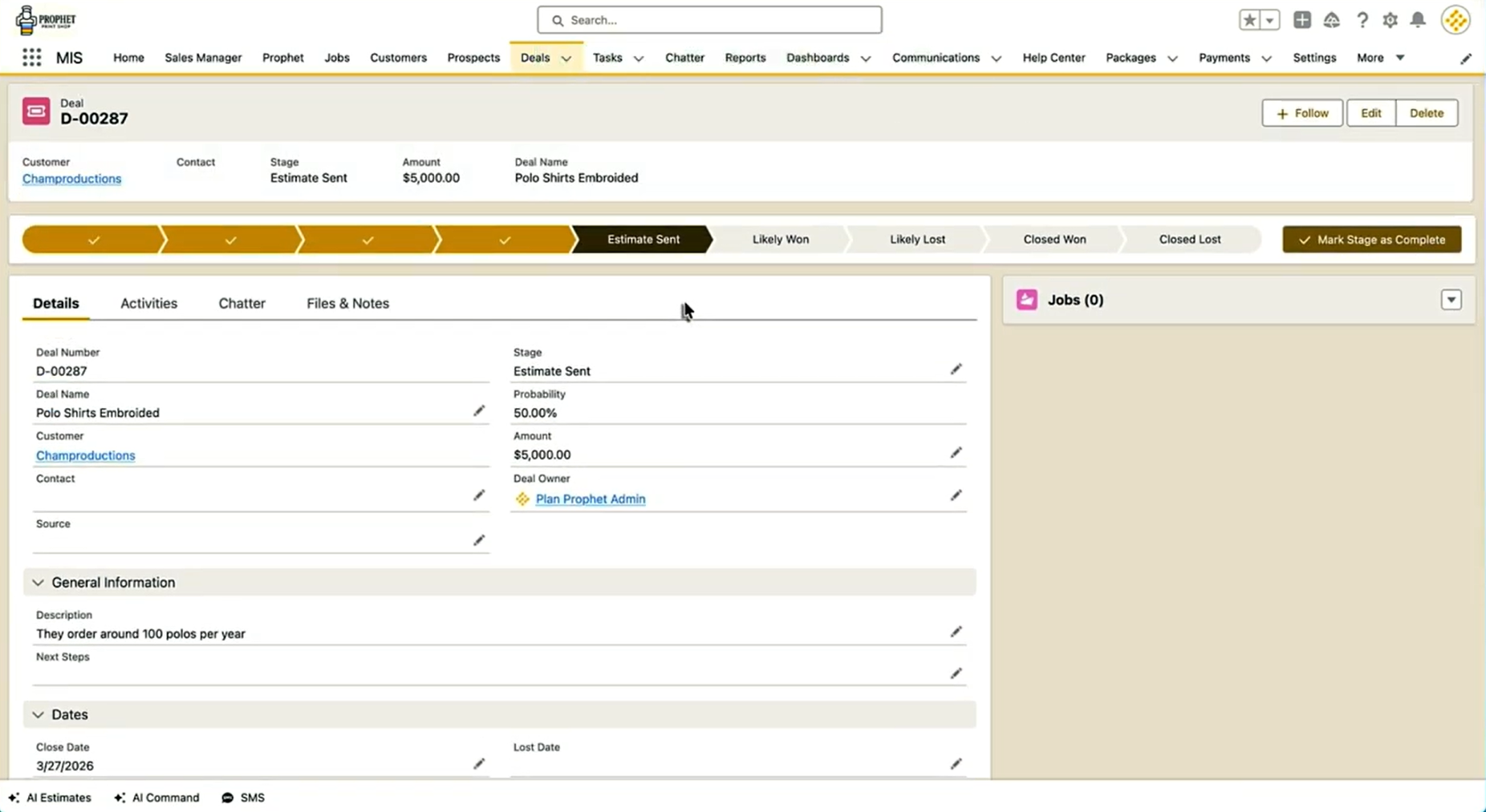 Screenshot of the PlanProphet Deals Page