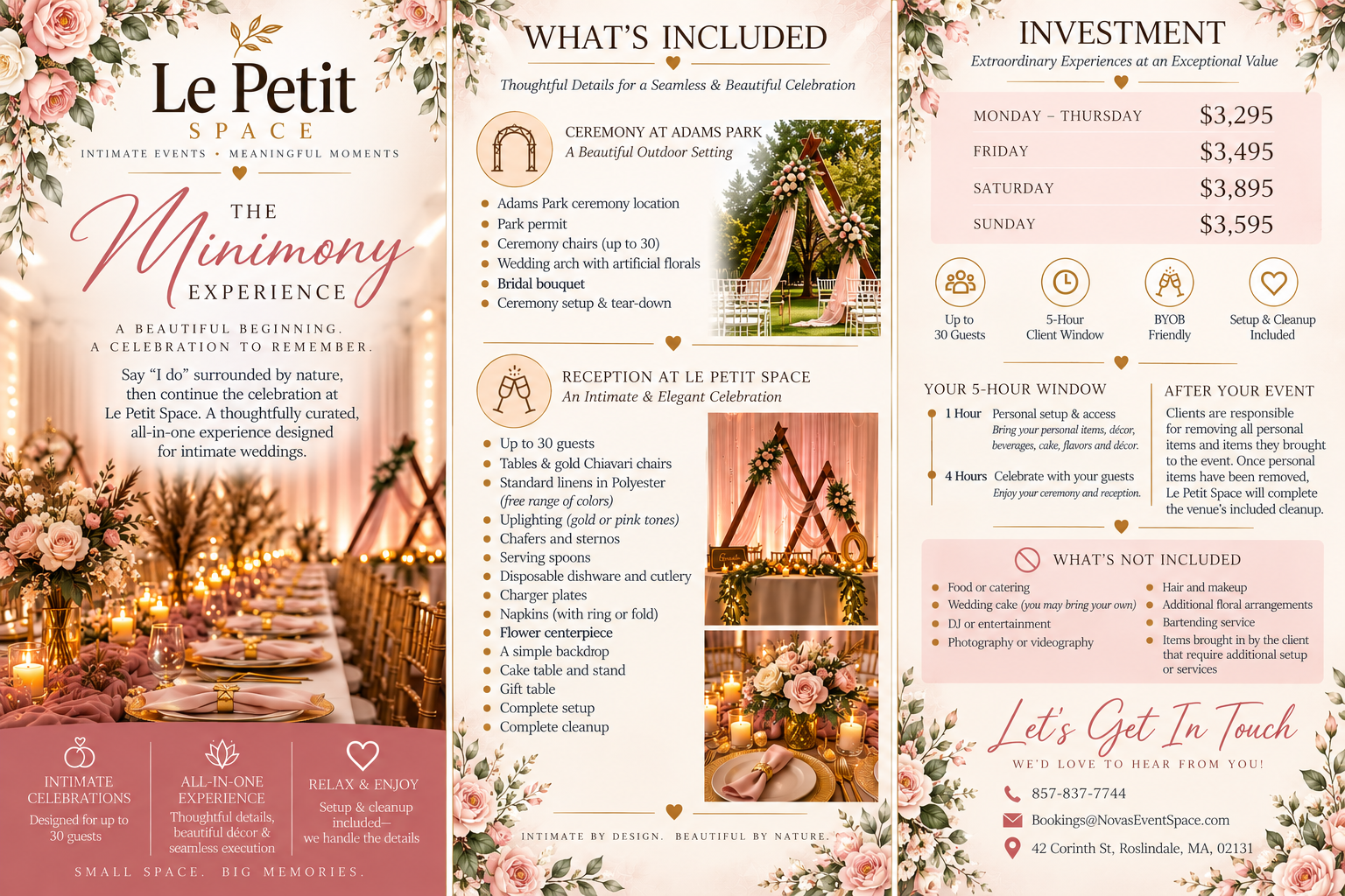 Intimate Wedding Celebration Expeience