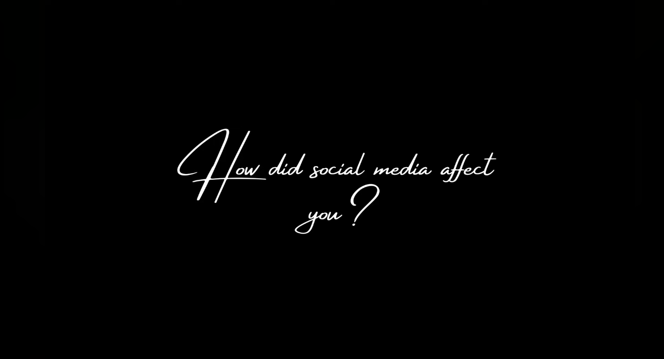 Black background with white cursive text asking, 'How did social media affect you?'