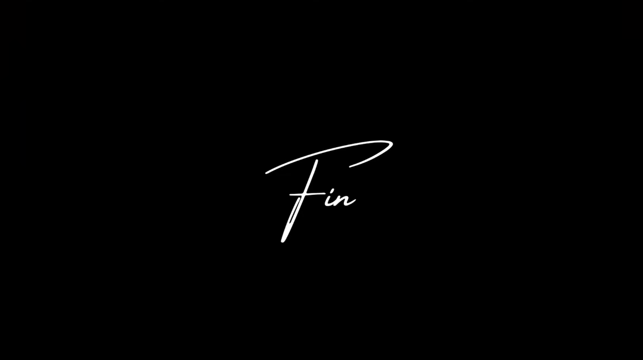 Black background with the word "Fin" written in stylish white cursive font in the center.