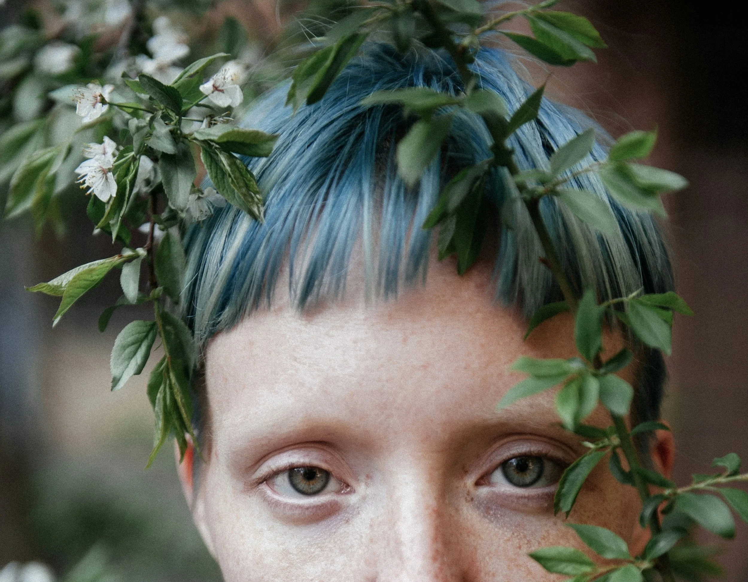 blue girl haircut