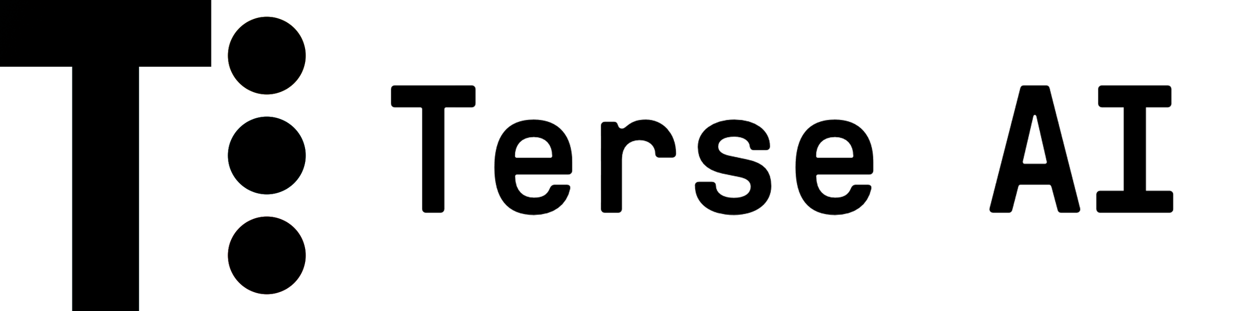 Logo with text 'Terse AI' written next to it