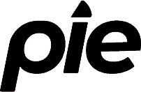 Dark outline of a logo with the word "pie" in lowercase