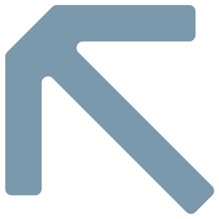 A black and blue navigation arrow pointing to the upper left corner with a thick border.