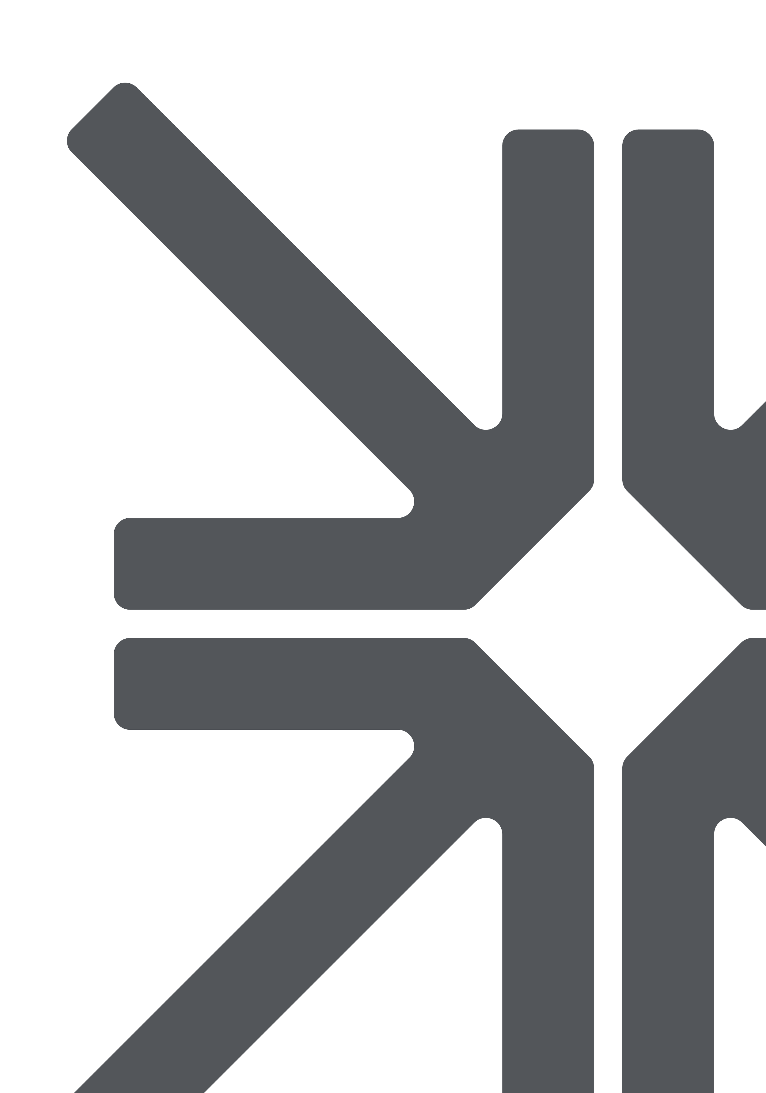 Cropped version of TDK brand mark. Black and grey stylized upward and downward arrows.