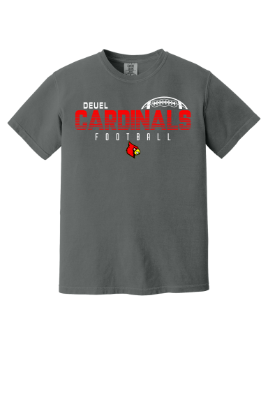 Comfort Colors Cardinals Football Tee | Unisex Option 1