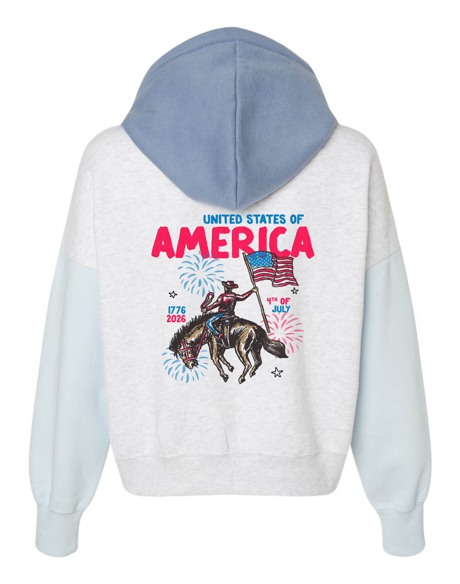 USA | 3 Toned Cropped Hoodie