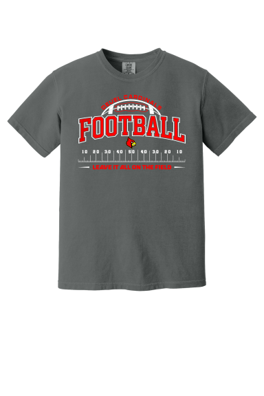 Comfort Colors Cardinals Football Tee | Unisex Option 2