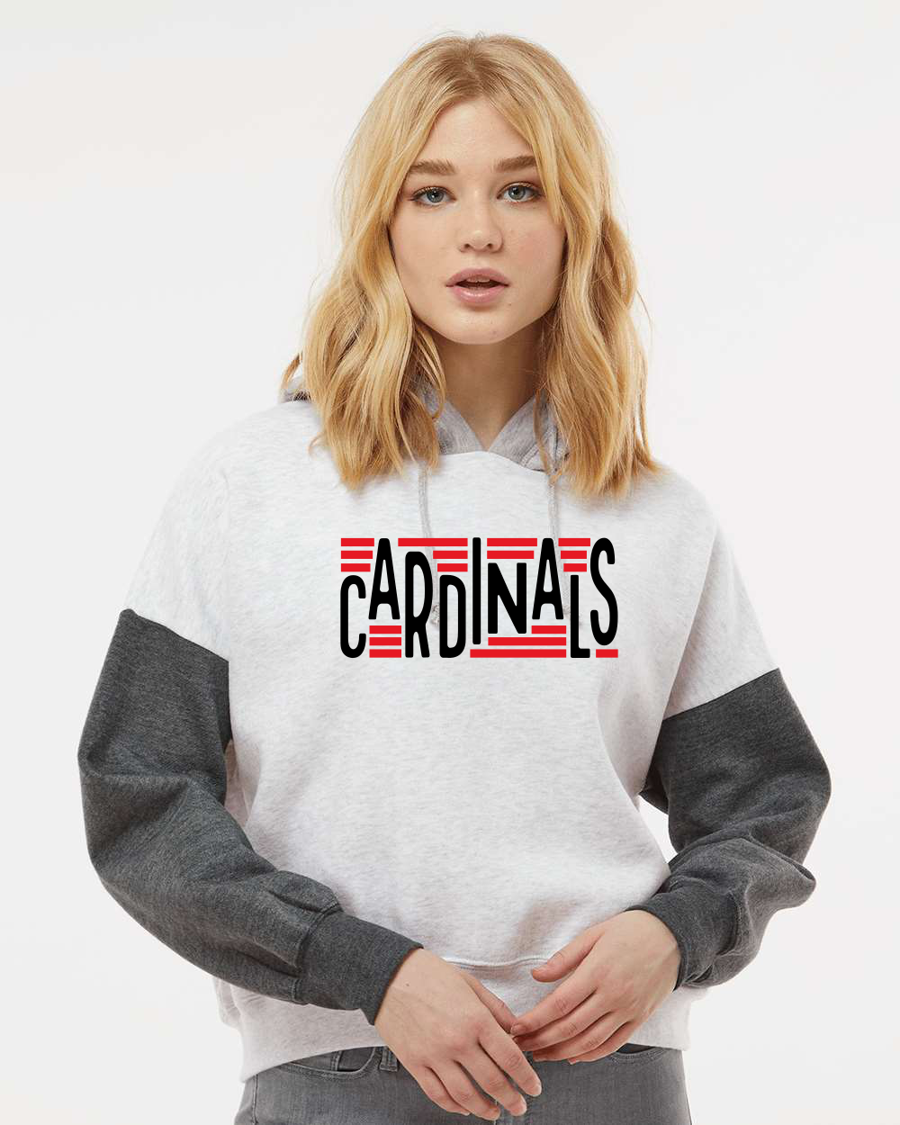 Cardinals Women's 3-Toned Cropped Hoodie