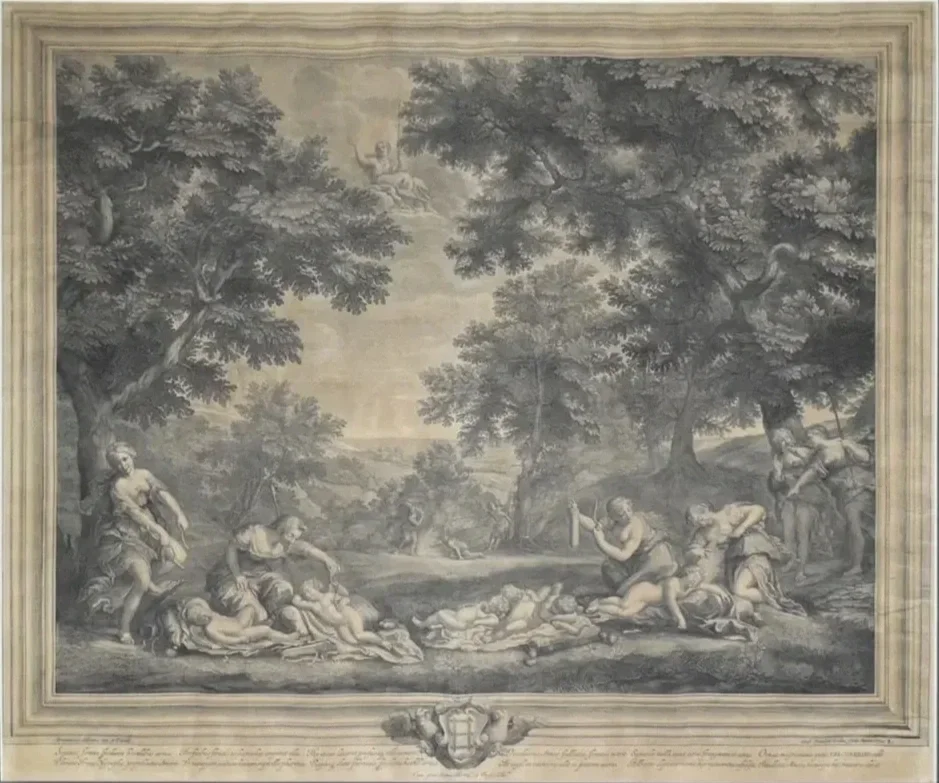 Étienne Baudet after Francesco Albani (1578-1660), Diana’s Nymphs Strip Their Lovers of Weapons