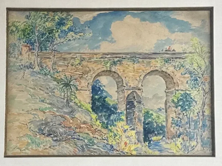 Reynolds Beal (1867-1952), Old Spanish Bridge, watercolor