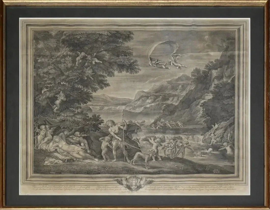 Étienne Baudet after Francesco Albani (1578-1660), Adonis Departs a Sleeping Venus