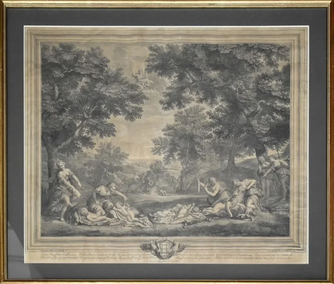 Étienne Baudet after Francesco Albani (1578-1660), Diana's Nymphs Strips Their Lovers of Weapons