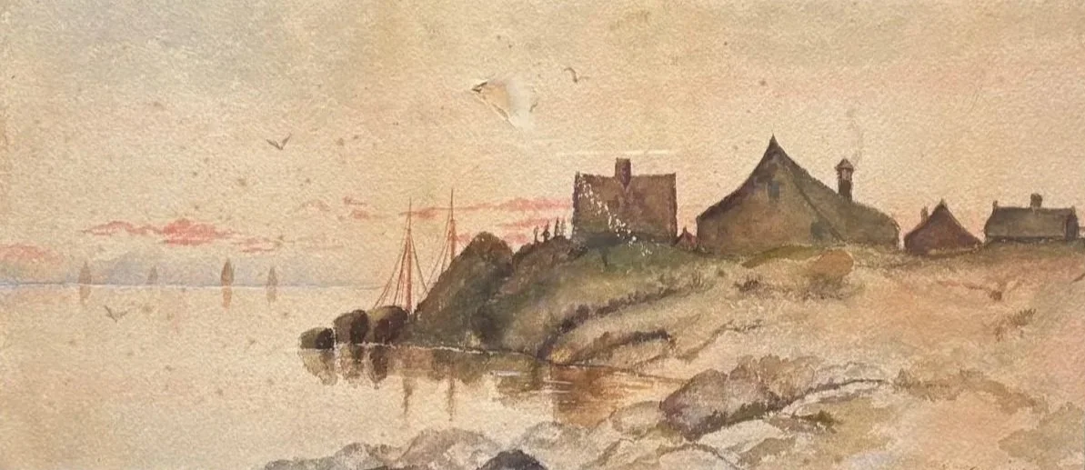 George William Whitaker (1840-1916), Harbor Scene, Watercolor