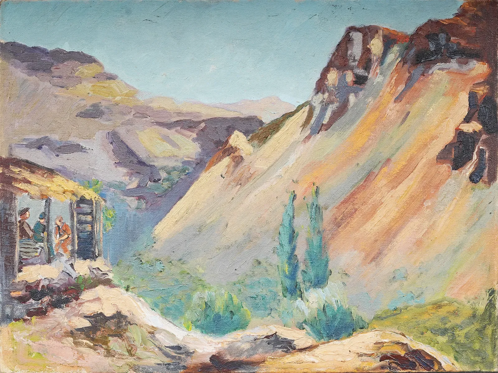Jean-Frédéric Schweckler ( 1888-1962), South American Mountain Landscape, Oil on Canvas, $350