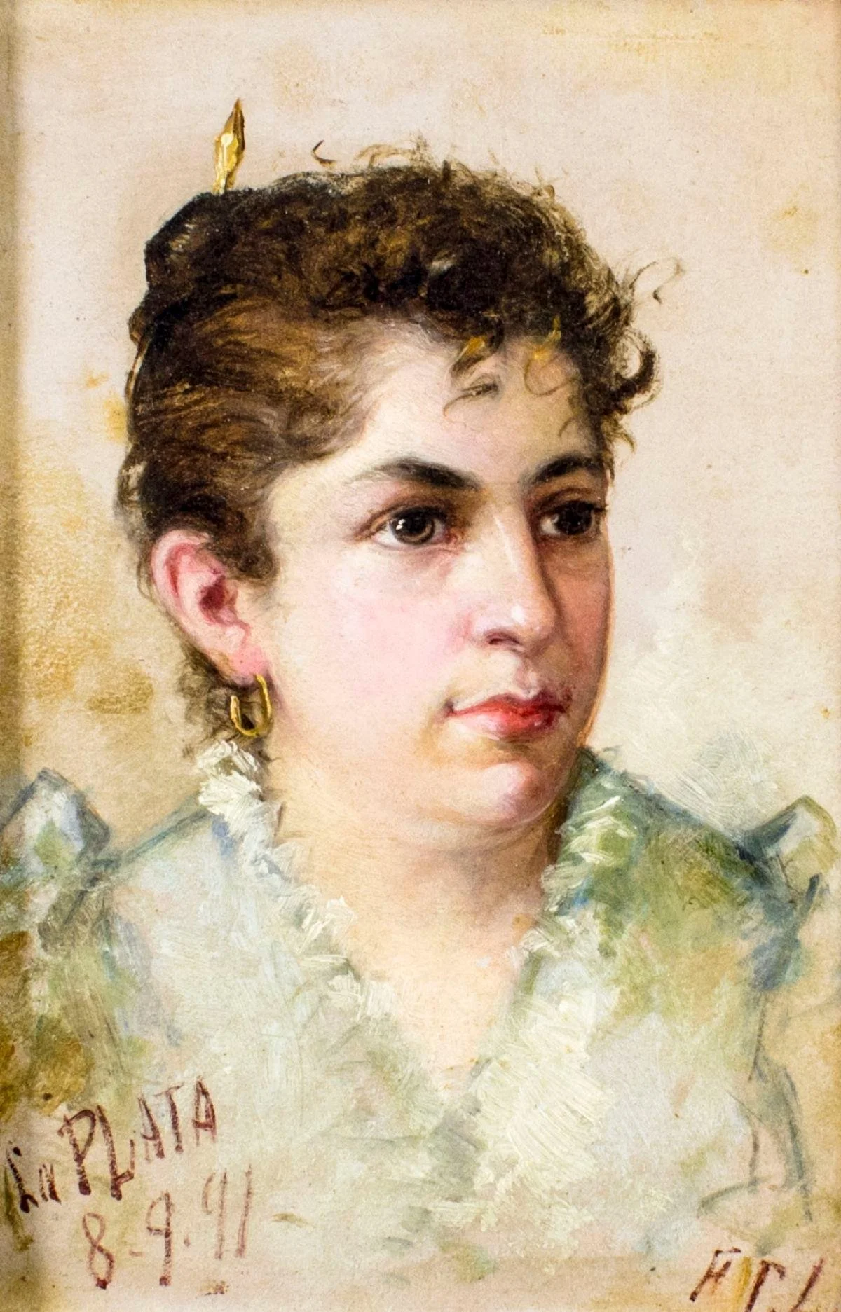 F.C.L. (1891), Portrait of a Woman (La Plata, Argentina), Oil on Canvas, $395