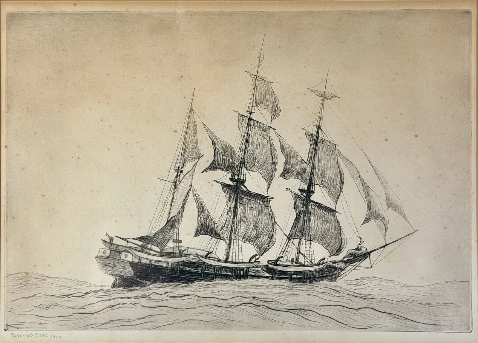 Reynolds Beal (1867-1952) 3 Maritime Prints, Signed & Dated Etchings, $600