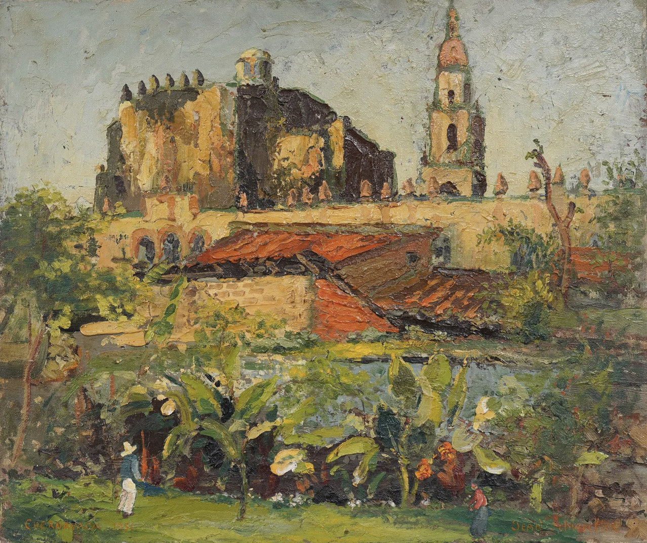 Jean Schweckler ( 1888-1962), Cuernavaca, Mexico, Oil on Canvas