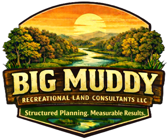 Big Muddy Recreational Land Consultants LLC Logo. Consulting business located in Missouri, serving the Midwest.