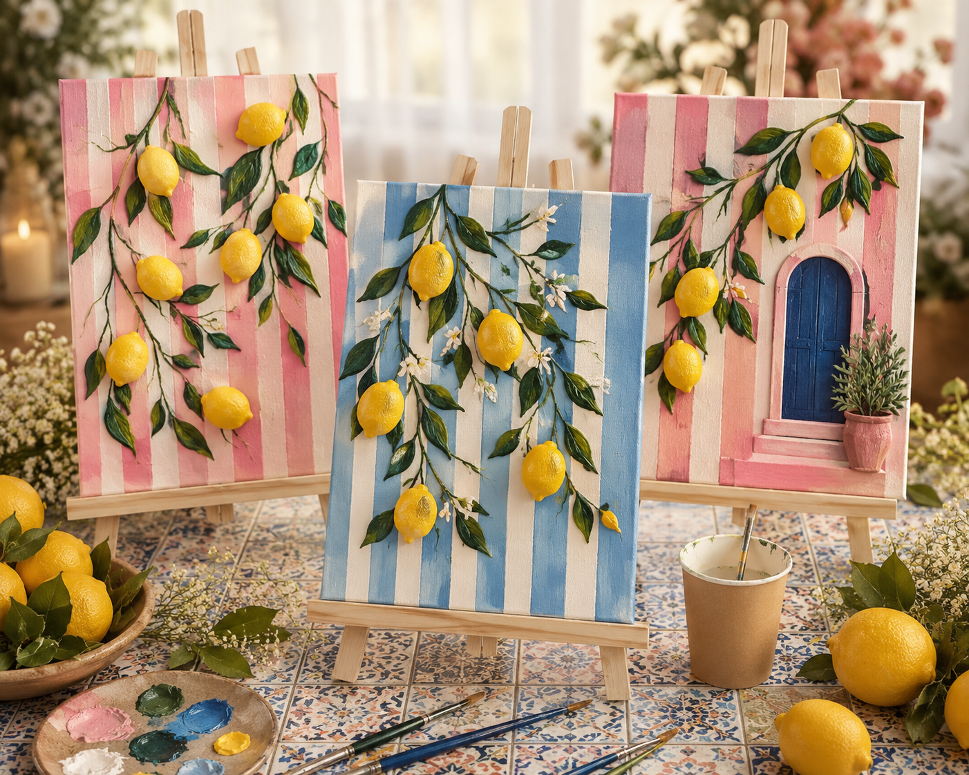 3D lemons painting