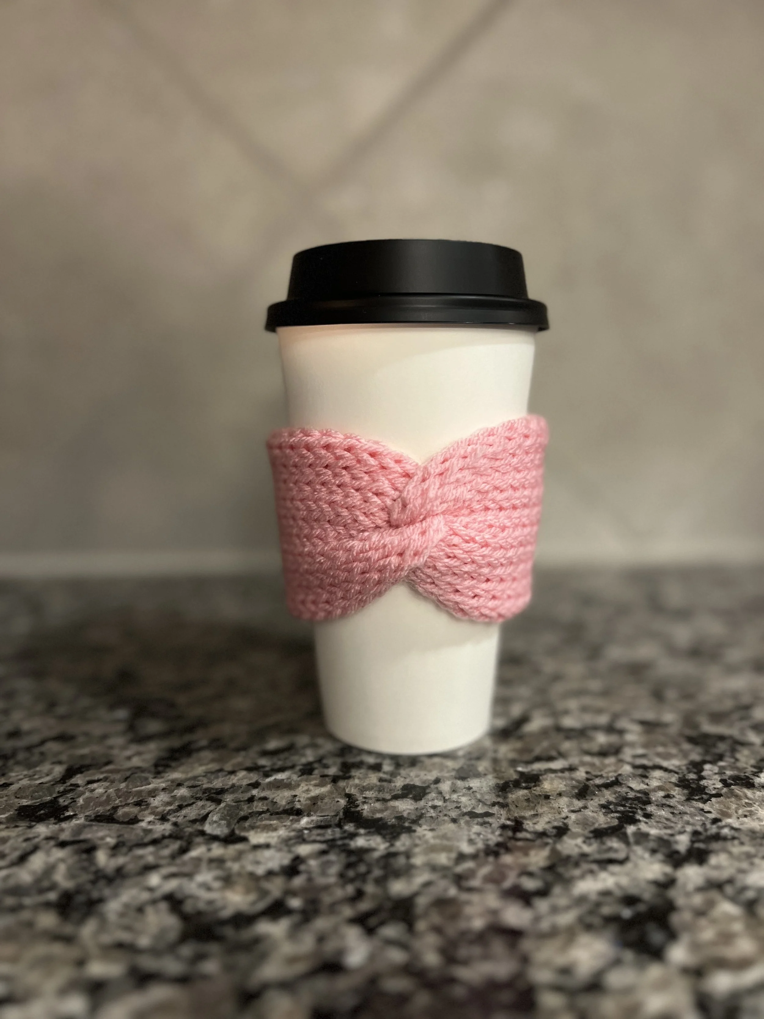 Pink Knitted Cup Cozies- set of 2 Perfect Birthday, Anniversary, Bridal, Friend Gift
