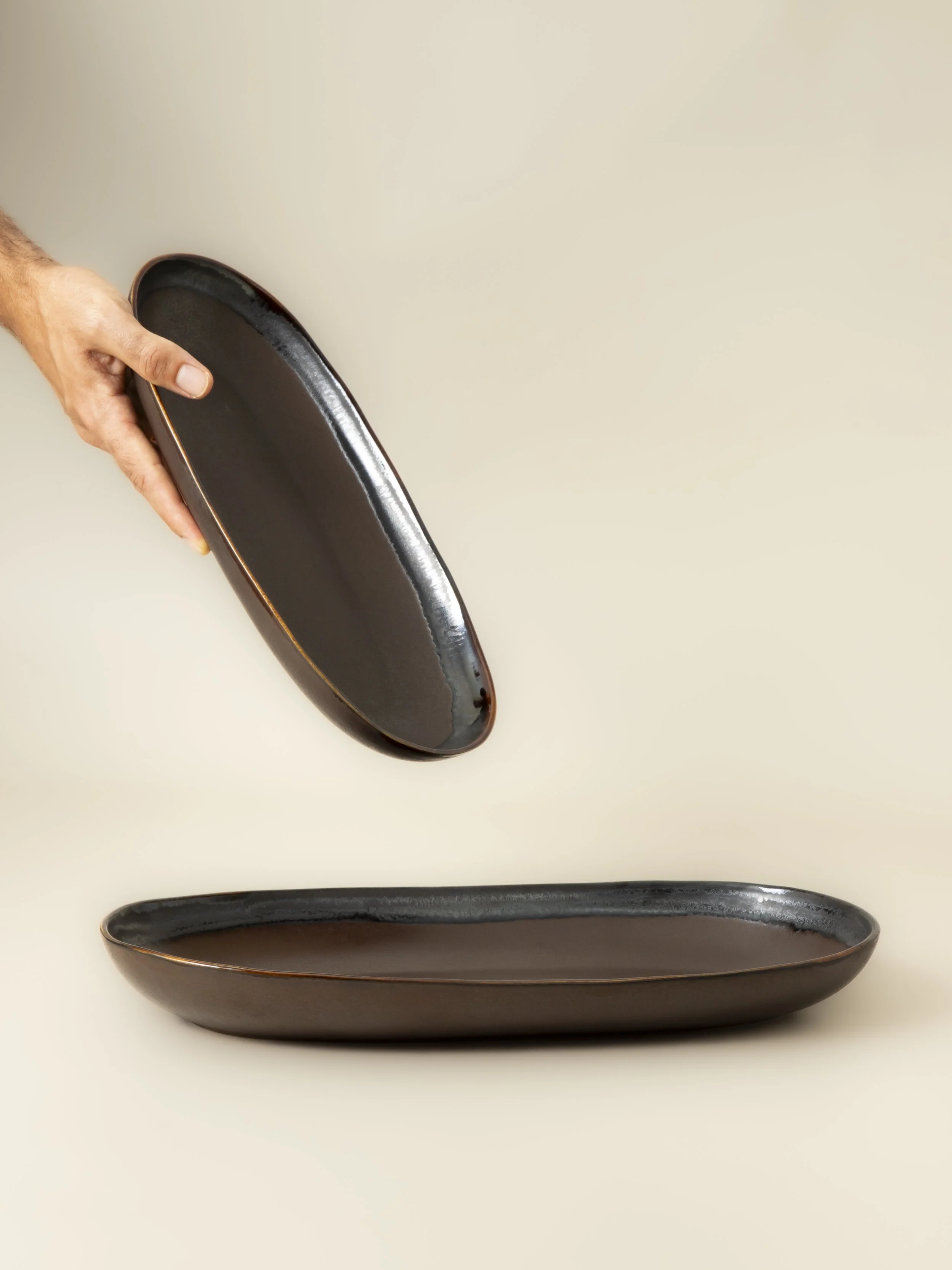 13" Oval Platter Medium - Dark Roast