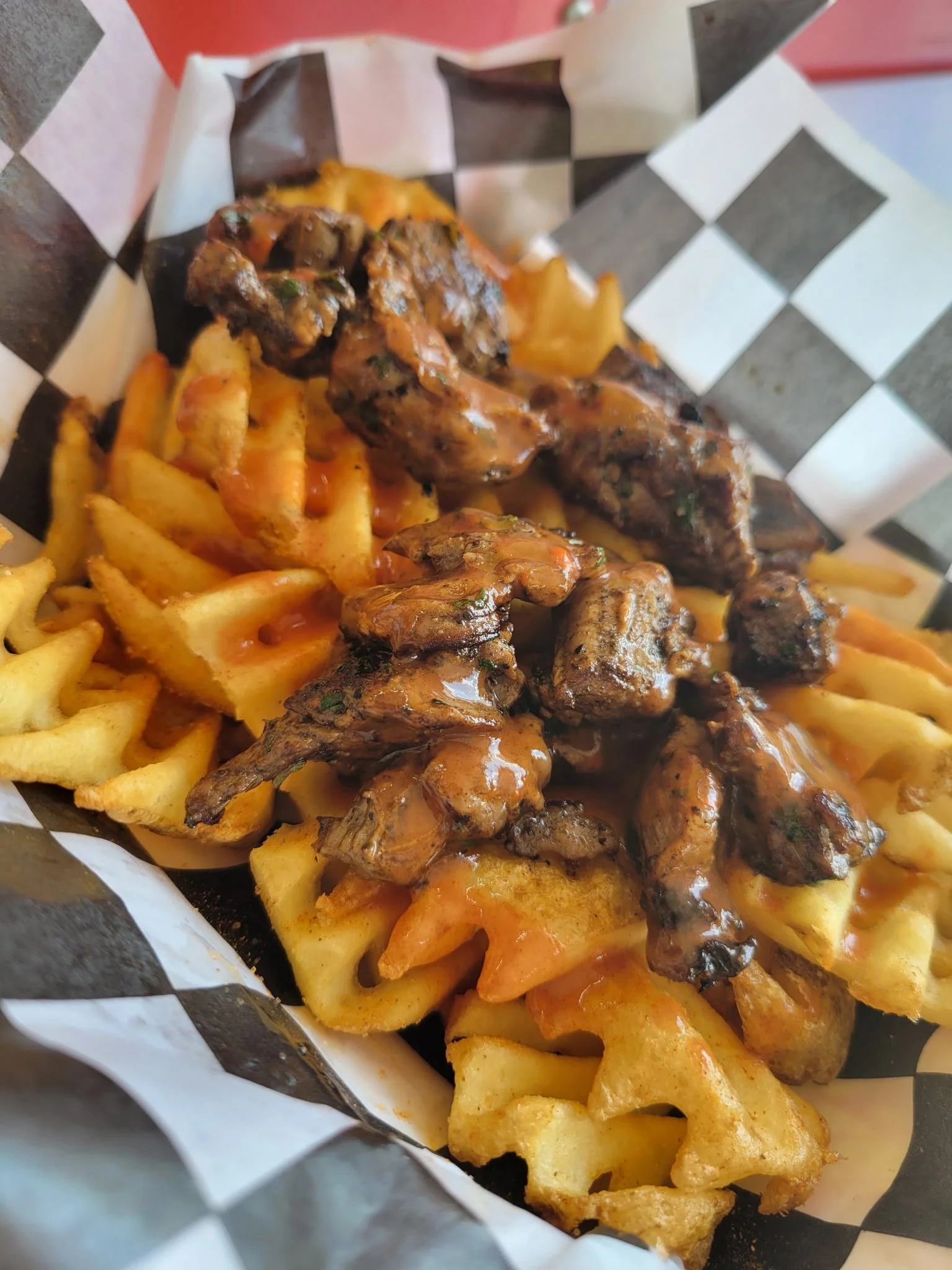 Waffle Tray with Steak