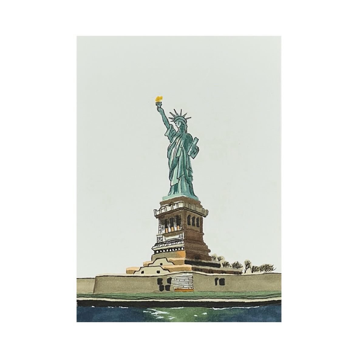 Statue of Liberty. Alcohol based markers on 5x7&rdquo; watercolor paper. 03/05/26

Visited too much doctor appointments last 3 weeks😵&zwj;💫😵&zwj;💫. Not able to refill on time to catch up the selling 😵&zwj;💫😵&zwj;💫. 

#newyork #statueofliberty