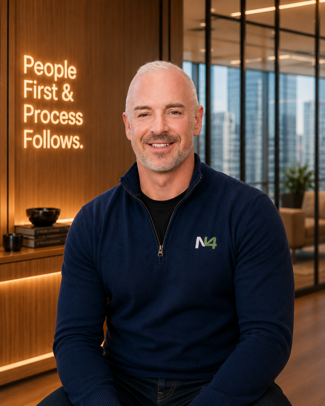 Nick Quattrocchi-Santos, Co-Founder and Managing Partner of N4 Enterprises, in a modern office.