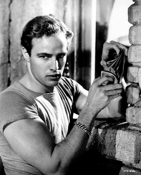 Actor and movie star Marlon Brando in A Streetcar Named Desire (1951).