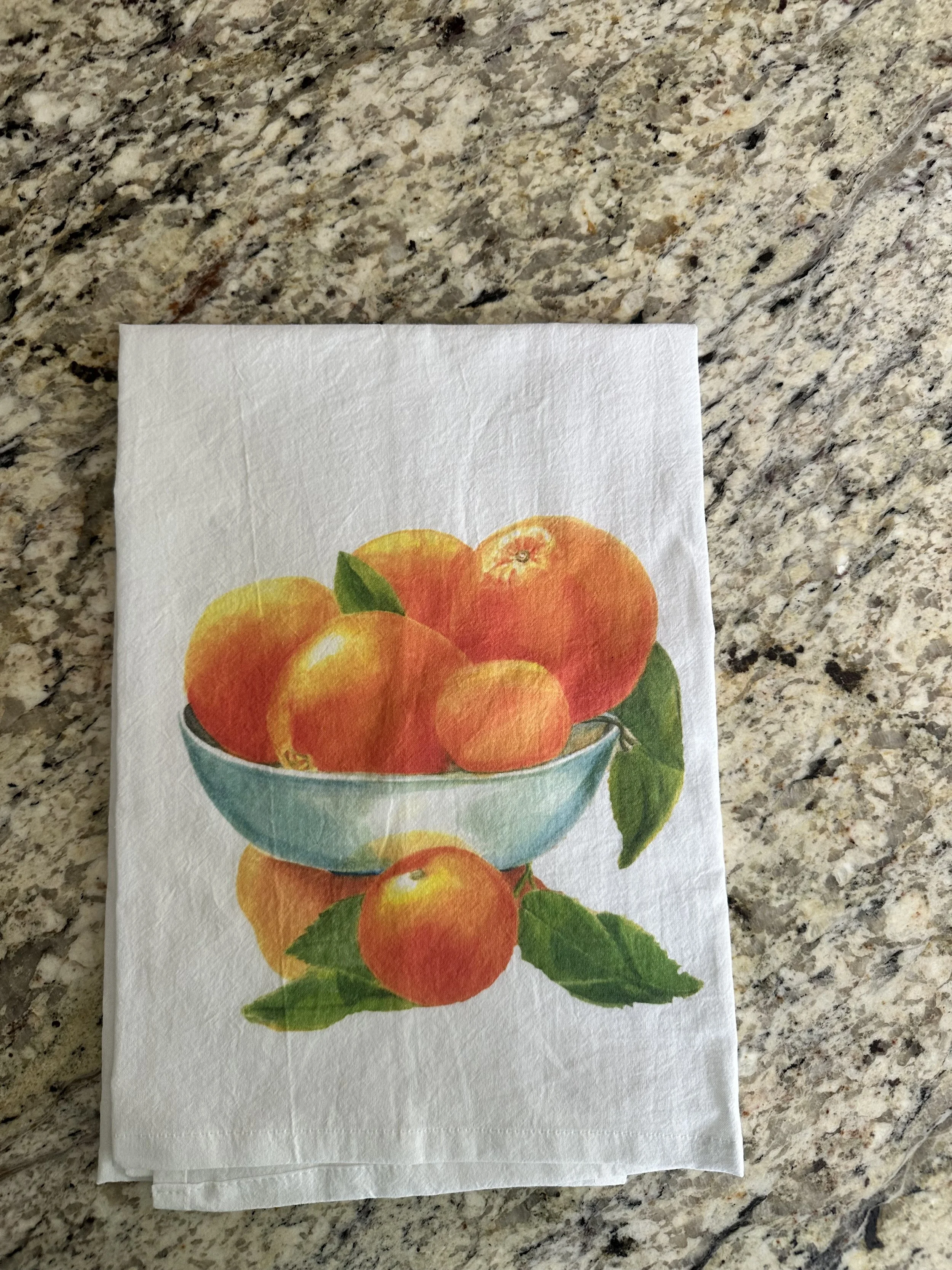 Lush Oranges Watercolor Tea Towel