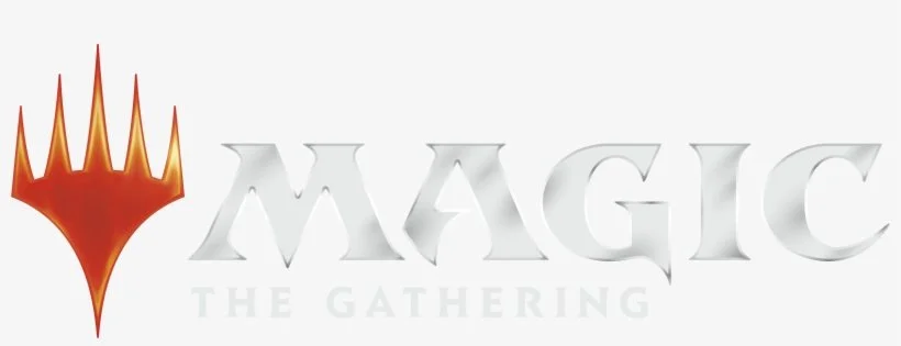 Logo of Magic: The Gathering with a red and orange flame-like symbol and silver text that reads "Magic: The Gathering"