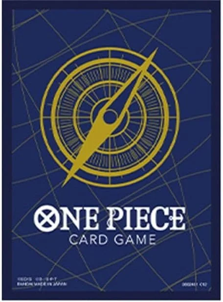 Cover of One Piece card game featuring a nautical compass on a blue background.