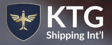 Logo with a shield and an eagle, and the text 'KTG Shipping Int'l'.