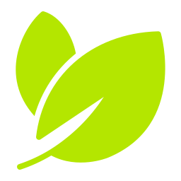 Green leaf logo on a black background.
