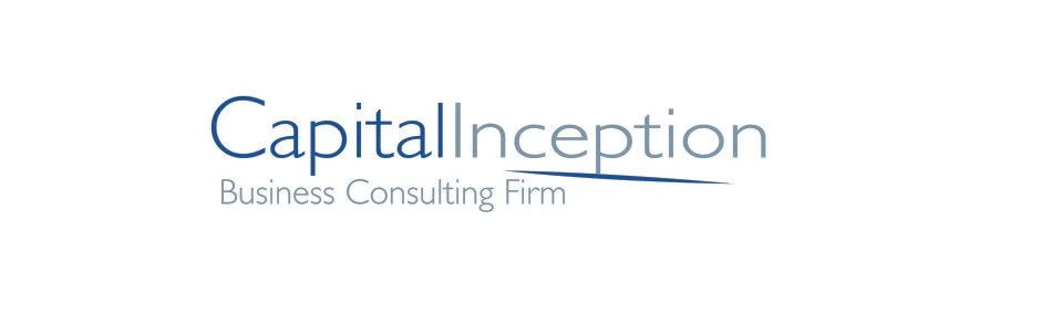 Logo for Capital Inception, a business consulting firm, featuring the company name with stylized text and a swoosh underlining part of the name.