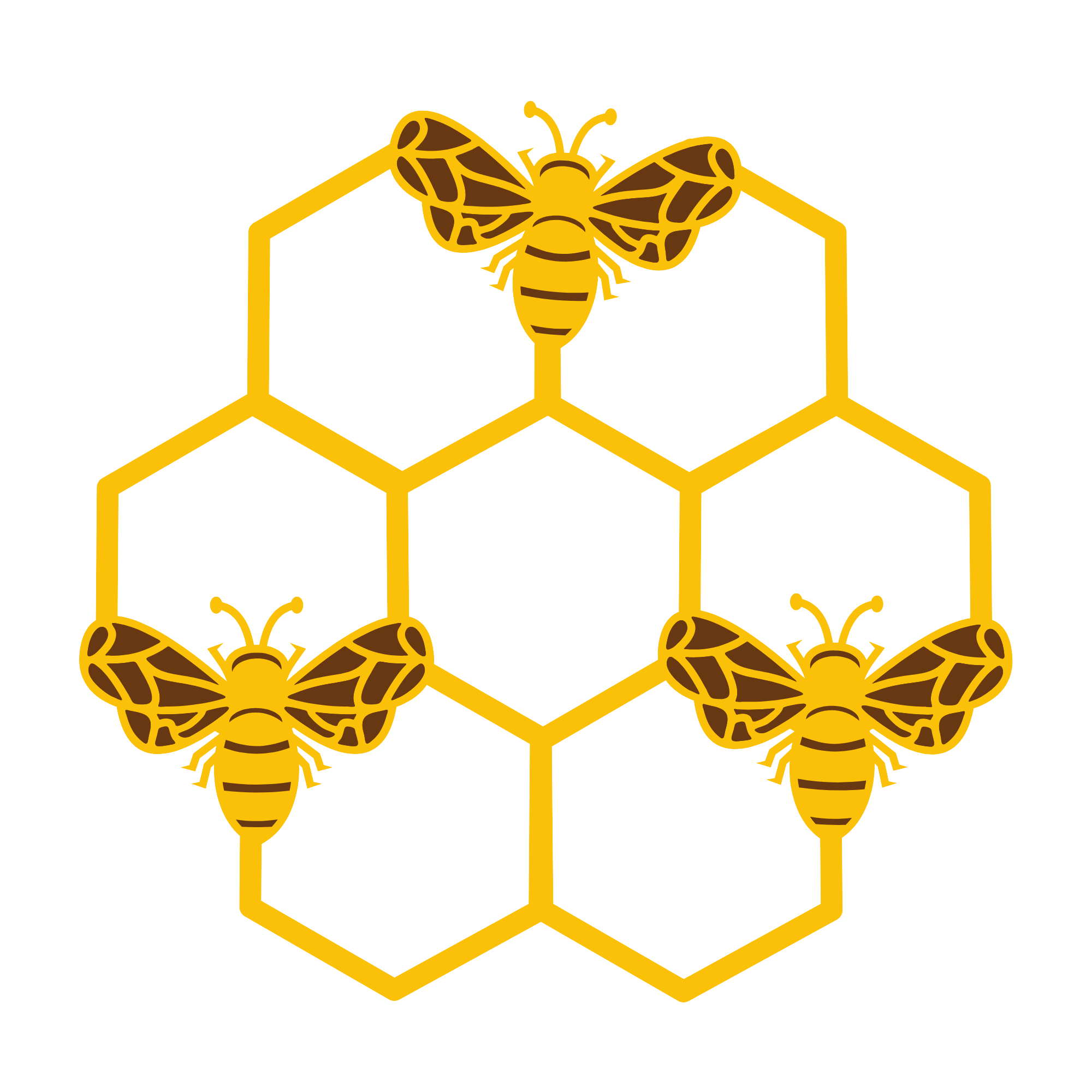 Illustration of a honey bee on a honeycomb