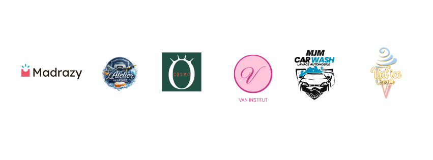 Une collection de logos de différentes marques ou entreprises alignés horizontalement.