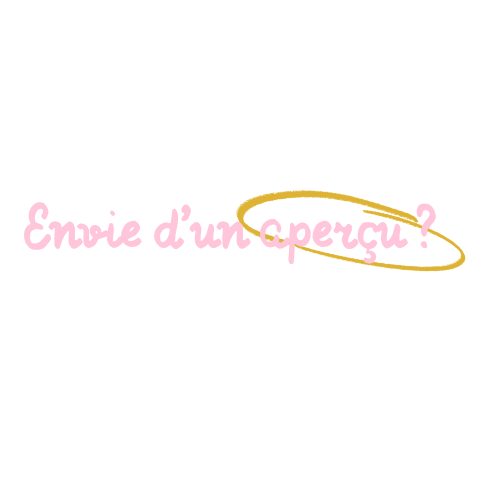 Texte en français qui dit "Envoie d'un aperçu?" avec une flèche jaune encerclant le mot "aperçu".