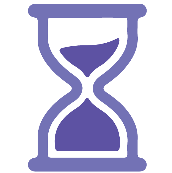 An hourglass illustrating the short amount of time needed for the PAE procedure