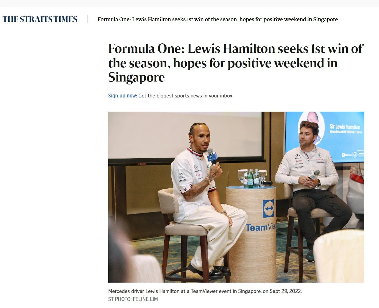 Lewis Hamilton for TeamViewer. Media Coverage by Pinpoint PR.